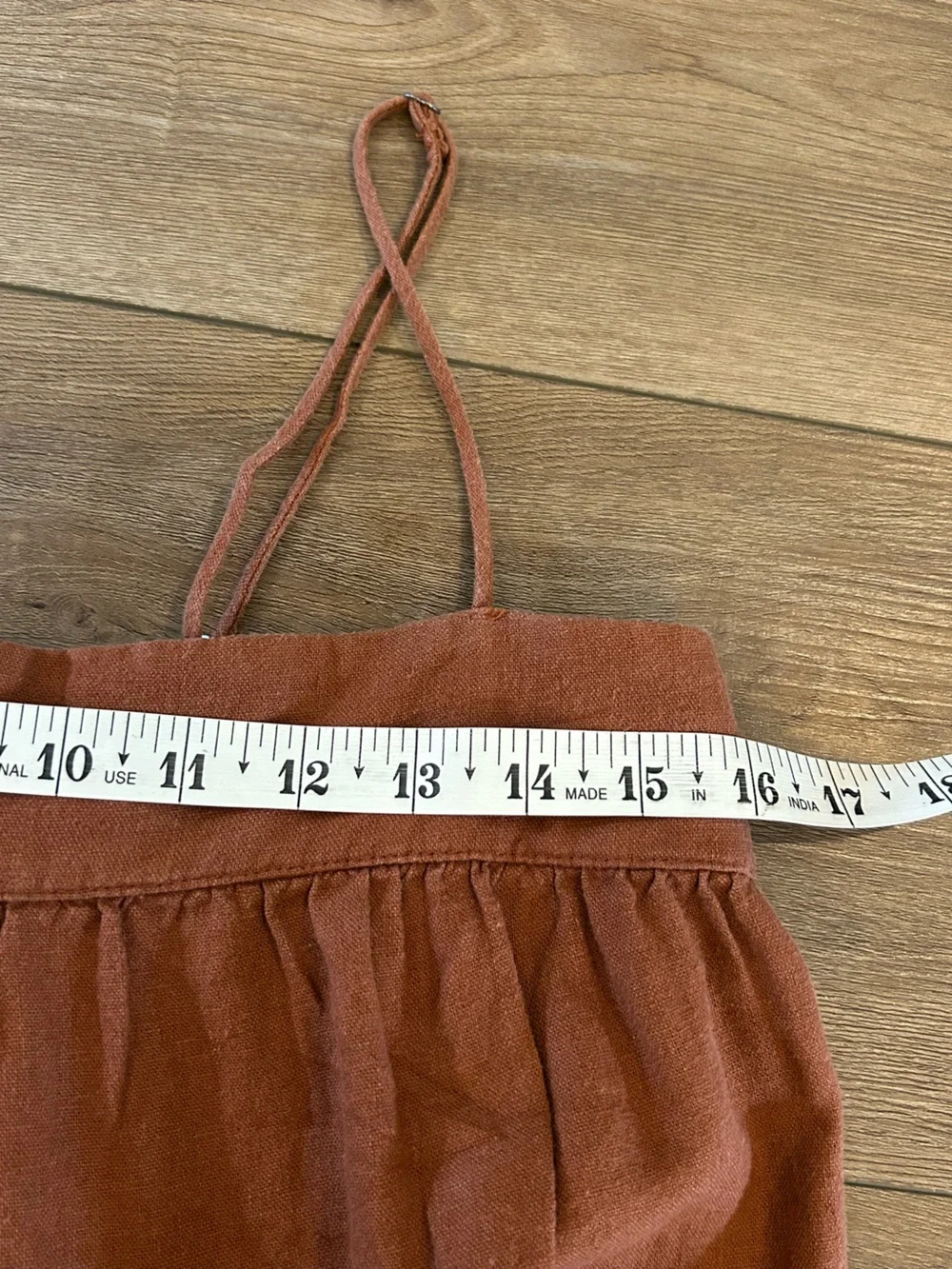 Abercrombie Linen Blend Tiered Maxi Dress Rust Brown Boho Size S